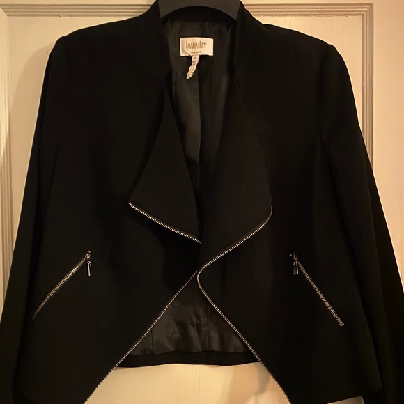 Laundry By Shelli Segal Jackets & Blazers - Laundry By SHELLI SEGAL Black Blazer with Zippers